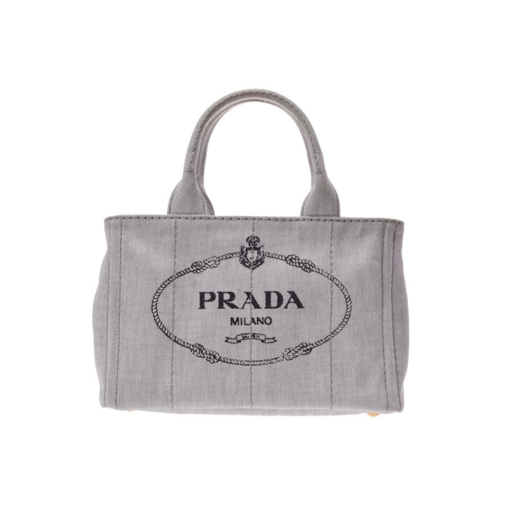 Prada Canapa Tote Bag White Denim